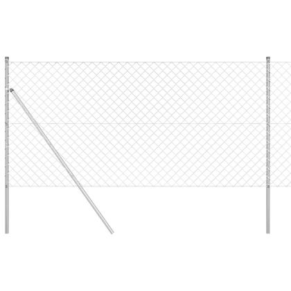 Стълб за ограда. Сребрист 25 x 1,2 м (мрежа 60 x 60 мм) Стомана