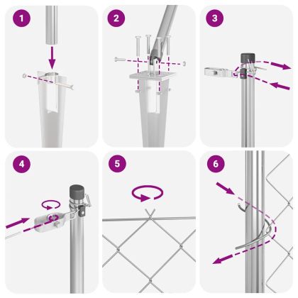 Стълб за ограда. Сребрист