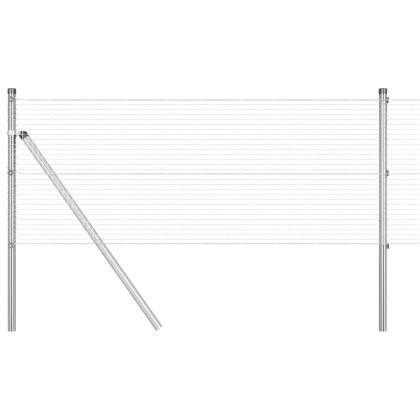 Стълб за ограда. Сребрист 10 x 0,8 м (19 x 19 мм мрежа) Стомана