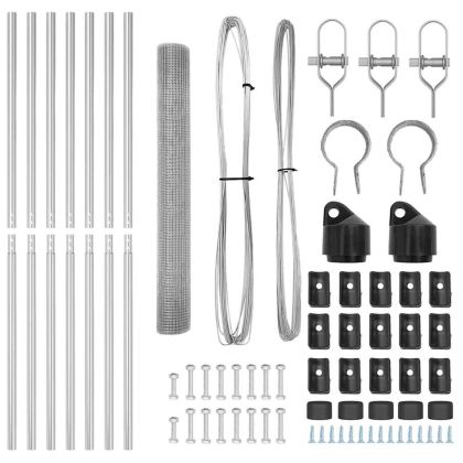 Стълб за ограда. Сребрист 10 x 1 м (мрежа 12 x 12 мм) Стомана