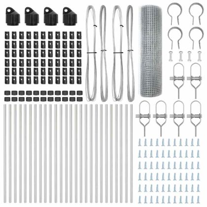Стълб за ограда. Сребрист 50 x 0,4 м (12 x 12 мм мрежа) Стомана