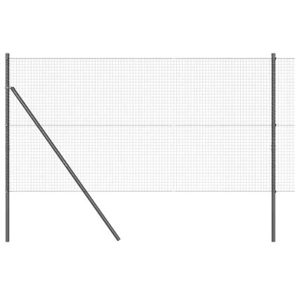Стълб за ограда. Сив 25 x 1,2 м (25 x 25 мм мрежа)