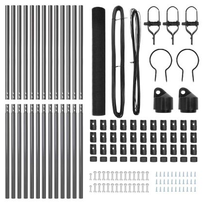 Стълб за ограда. Сив 25 x 1,4 м (25 x 25 мм решетка)