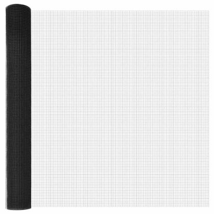 Стълб за ограда. Сив 100 x 1 м (16 x 16 мм мрежа) Стомана и PVC