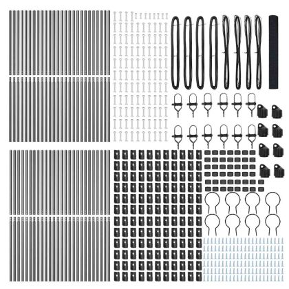 Стълб за ограда. Сив 100 x 1 м (16 x 16 мм мрежа) Стомана и PVC
