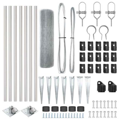 Стълб за ограда. Сребрист 10 x 0,5 м (19 x 19 мм мрежа) Стомана