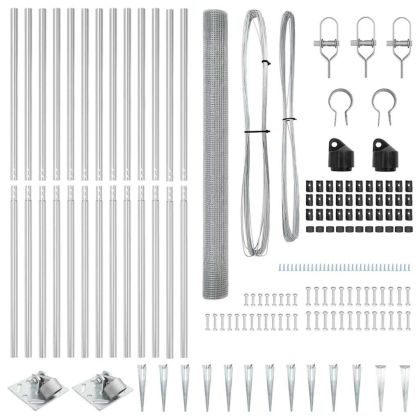 Стълб за ограда. Сребрист 25 x 1,6 м (25 x 25 мм мрежа) Стомана