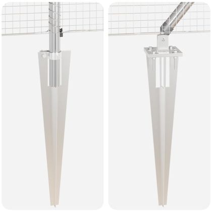 Стълб за ограда. Сребрист 50 x 0,4 м (19 x 19 мм мрежа) Стомана