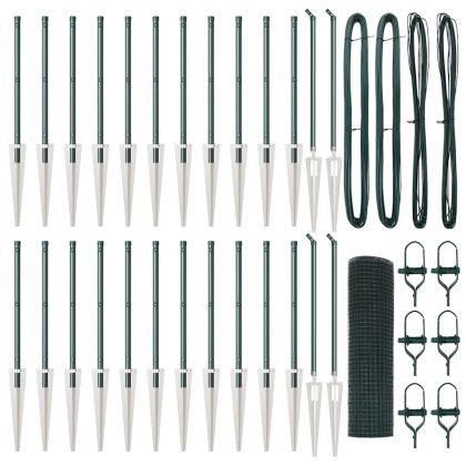 Стълб за ограда. Зелен 50 x 0,6 м (мрежа 19 x 19 мм)