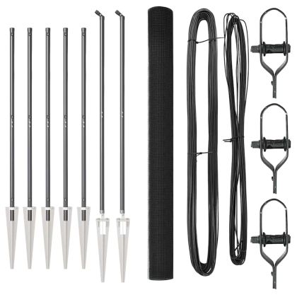 Стълб за ограда. Сив 50 x 1,5 м (16 x 16 mm мрежа)