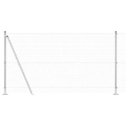 Стълб за ограда. Сребрист 10 x 1,2 м (25 x 25 мм мрежа) Стомана