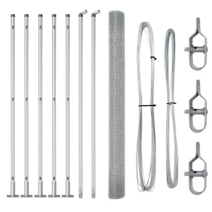 Стълб за ограда. Сребрист 10 x 1,5 м (12 x 12 мм мрежа) Стомана