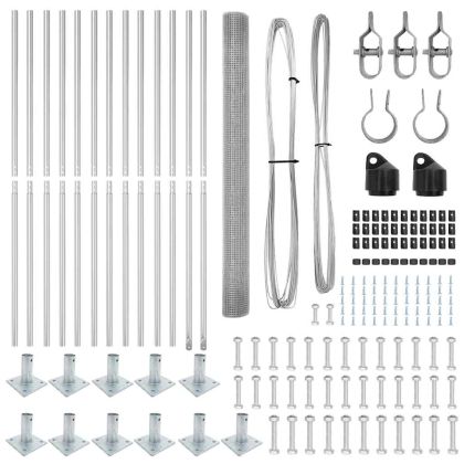 Стълб за ограда. Сребрист 25 x 1,5 м (19 x 19 мм мрежа) Стомана