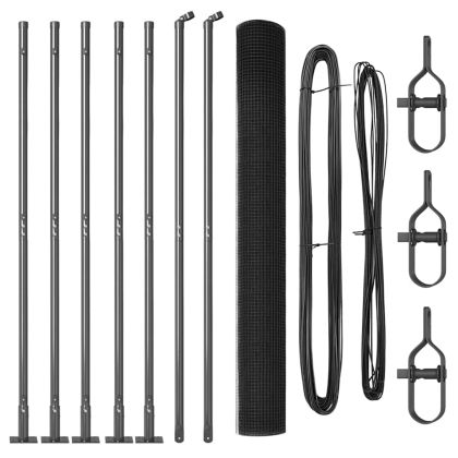 Стълб за ограда. Сив 10 x 1,4 м (19 x 19 мм мрежа)