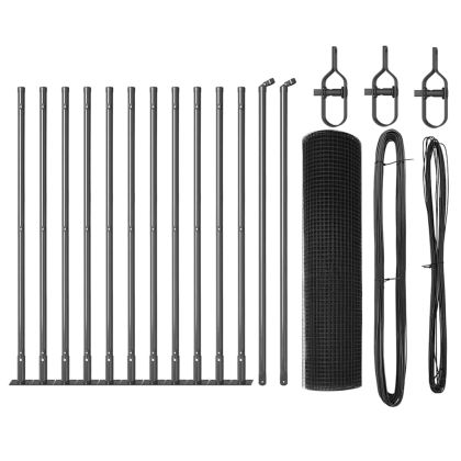 Стълб за ограда. Сив 25 x 0,4 м (16 x 16 мм мрежа)