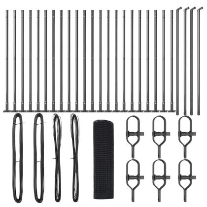 Стълб за ограда. Сив 50 x 1 м (25 x 25 мм мрежа) Стомана и PVC