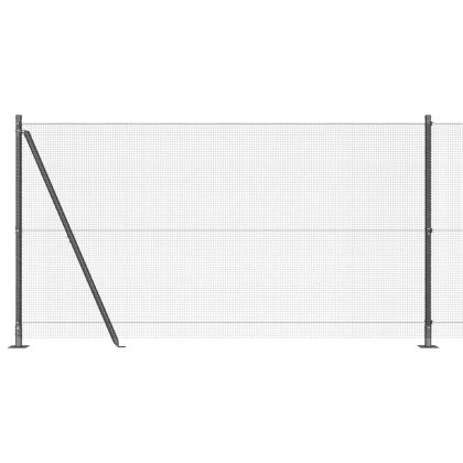 Стълб за ограда. Сив 50 x 1,2 м (12 x 12 мм мрежа)