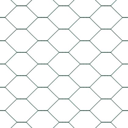 Стълб за ограда. Зелен 10 x 1,2 м (50 мм мрежа) Стомана и PVC