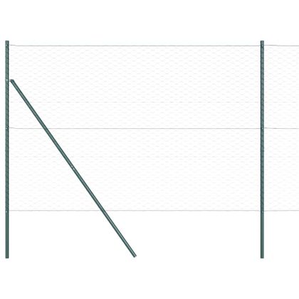 Стълб за ограда. Зелен 25 x 1,6 м (50 мм мрежа) Стомана и PVC