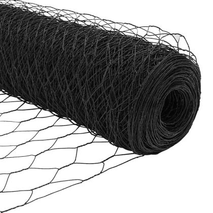 Стълб за ограда. Сив 25 x 0,8 м (50 мм мрежа) Стомана и PVC