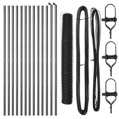 Стълб за ограда. Сив 25 x 1 м (мрежа 36 мм) Стомана