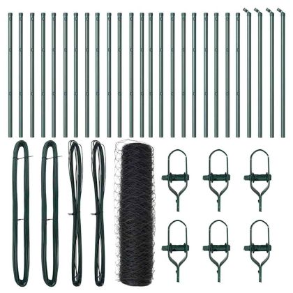 Стълб за ограда. Сив 50 x 0,4 м (36 мм мрежа) Стомана и PVC