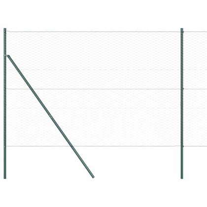 Стълб за ограда. Сив 100 x 1,6 м (36 мм мрежа) Стомана и PVC