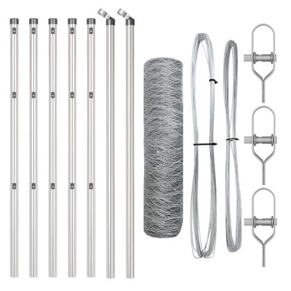 Стълб за ограда. Сребрист 10 x 0,4 м (50 мм мрежа) Стомана