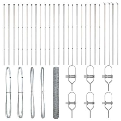 Стълб за ограда. Сребрист 50 x 1,4 м (50 мм мрежа) Стомана