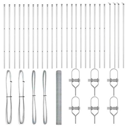 Стълб за ограда. Сребрист 50 x 1,5 м (25 мм мрежа) Стомана