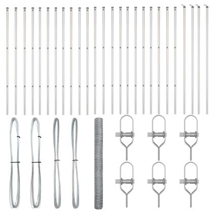 Стълб за ограда. Сребрист 50 x 1,5 м (36 мм мрежа) Стомана