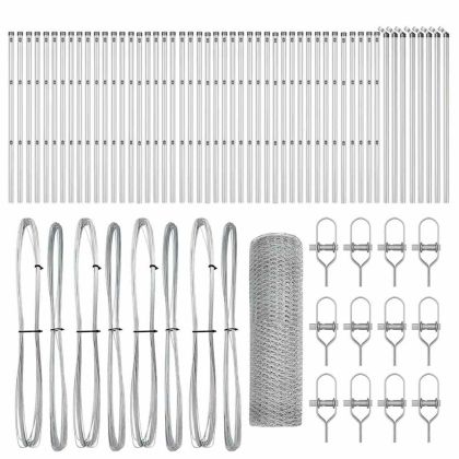 Стълб за ограда. Сребрист 100 x 0,8 м (13 мм мрежа) Стомана