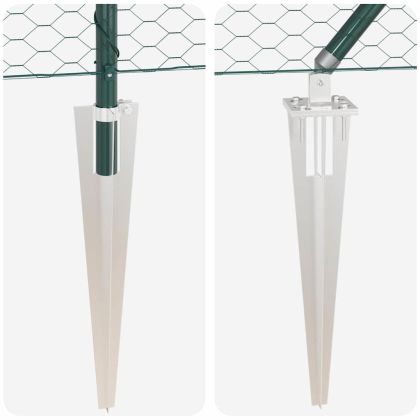 Стълб за ограда. Зелен 100 x 0,6 м (36 мм мрежа) Стомана и PVC