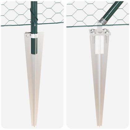 Стълб за ограда. Зелен 100 x 1,6 м (50 мм мрежа) Стомана и PVC