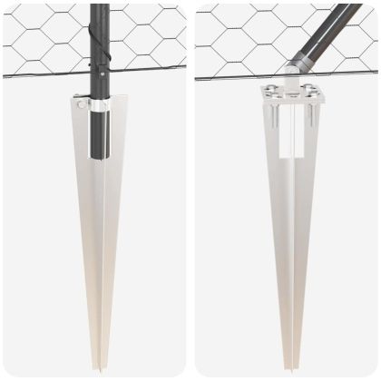 Стълб за ограда. Сив 25 x 1,4 м (50 мм мрежа) Стомана и PVC