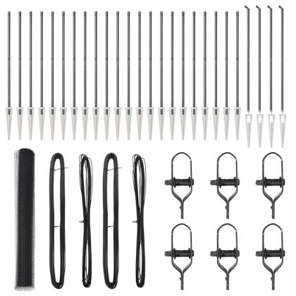 Стълб за ограда. Сив 50 x 1,2 м (25 мм мрежа) Стомана и PVC