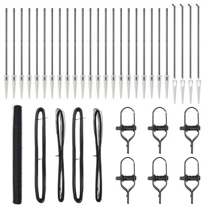 Стълб за ограда. Сив 50 x 1,6 м (36 мм мрежа) Стомана и PVC