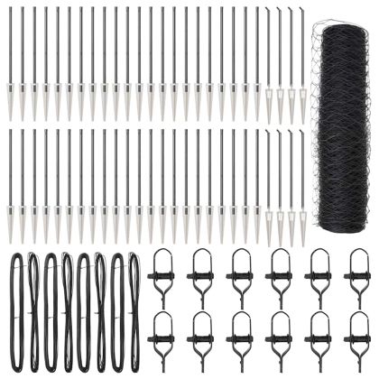 Стълб за ограда. Сив 100 x 0,6 м (36 мм мрежа) Стомана и PVC