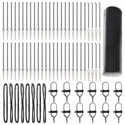 Стълб за ограда. Сив 100 x 0,8 м (13 мм мрежа) Стомана и PVC