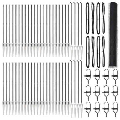 Стълб за ограда. Сив 100 x 1,2 м (25 мм мрежа) Стомана и PVC