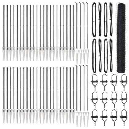 Стълб за ограда. Сив 100 x 1,2 м (36 мм мрежа) Стомана и PVC