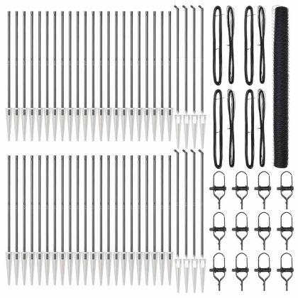 Стълб за ограда. Сив 100 x 1,6 м (50 мм мрежа) Стомана и PVC