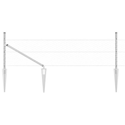 Стълб за ограда. Сребрист 10 x 0,5 м (36 мм мрежа) Стомана