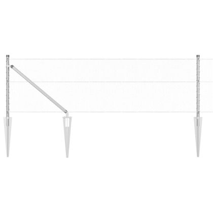 Стълб за ограда. Сребрист 10 x 0,6 м (13 мм мрежа) Стомана