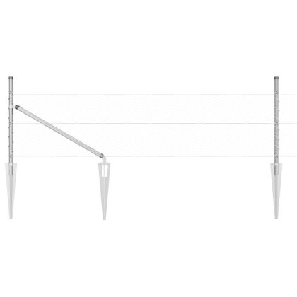 Стълб за ограда. Сребрист 10 x 0,8 м (25 мм мрежа) Стомана