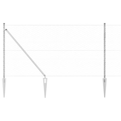 Стълб за ограда. Сребрист 10 x 1 м (50 мм мрежа) Стомана