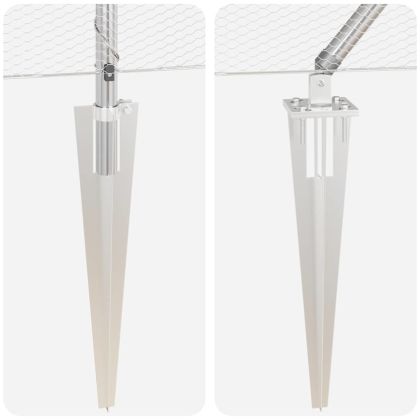 Стълб за ограда. Сребрист 10 x 1,2 м (13 мм мрежа) Стомана