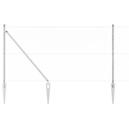 Стълб за ограда. Сребрист 10 x 1,4 м (25 мм мрежа) Стомана