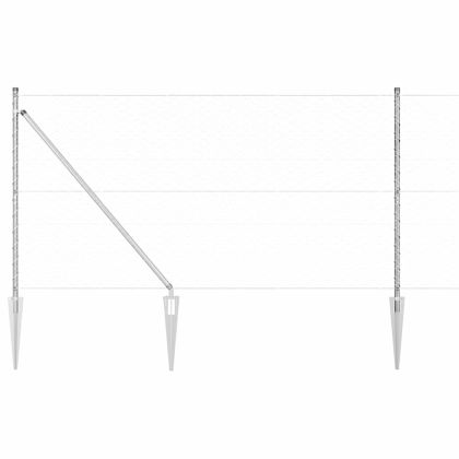 Стълб за ограда. Сребрист 10 x 1,4 м (мрежа 50 мм) Стомана