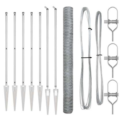 Стълб за ограда. Сребрист 10 x 1,6 м (36 мм мрежа) Стомана